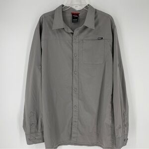 Gerry Mens Lightweight Button Down Shirt grey  Outdoor hiking